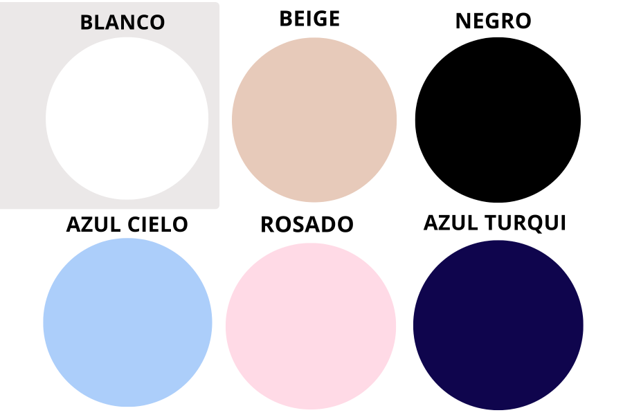 Tabla de colores disponibles